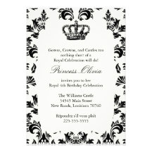 Elegant Princess Birthday Party Invitation