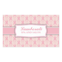 Elegant Professional Damask Floral Pattern Salon Business Card Template