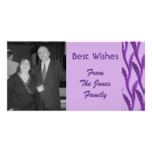 elegant purple branches customised photo card