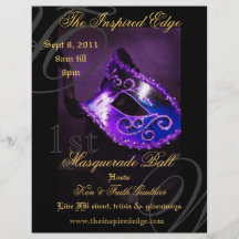Elegant Purple Masquerade Ball Party Event Flyer