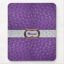 Elegant Purple Ostrich Leather Look Mouse Pad