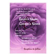 Elegant PURPLE Rose Wedding Invitation