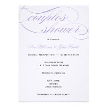 Elegant Purple Script Couples Shower Invitation invitations