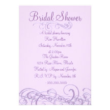 Elegant Purple Swirl Bridal Shower Invite