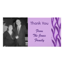 elegant purple Thank You Customised Photo Card