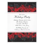 Elegant Red & Black Christmas Party Invitation