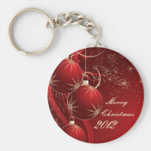 Elegant Red Christmas Keychain