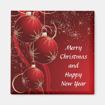 Elegant Red Christmas Magnets