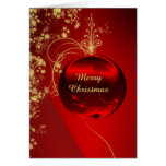 Elegant Red Christmas Ornament Greeting Card