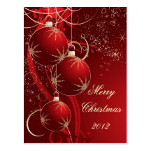 Elegant Red Christmas Postcard