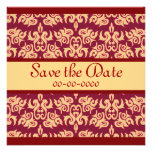 Elegant Red & Gold Damask Classy Invitations