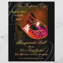 Elegant Red Masquerade Ball Party Event Flyer