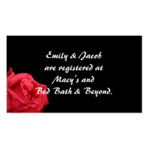 Elegant Red Rose Registry Insert Cards Business Card Template