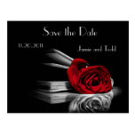 Elegant Red Rose Save the Date Postcards