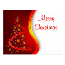 Elegant Red Tree Post Card