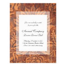 Elegant Renaissance Antique Leather Damask Invitations