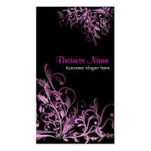 Elegant Retro Cyclam Flower Swirls 2 Business Card Template