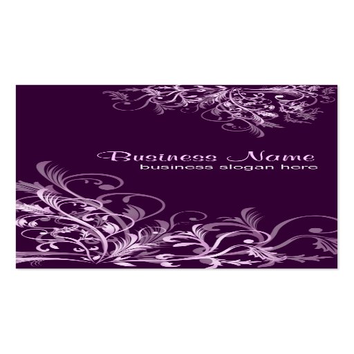 Elegant Retro Lavender Flower Swirls 3 Business Card Templates