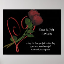 Elegant Roses Heart Wedding Or Anniversary Poster