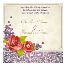 Elegant Roses Wedding Personalized Invite
