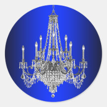 Elegant Royal Blue Chandelier Stickers