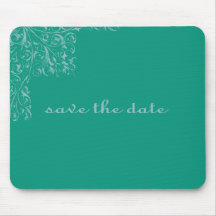 Elegant Save The Date Floral Design Mouse Pads