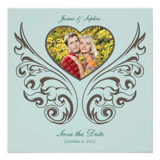 Elegant Save the Date Photo Heart Announcement
