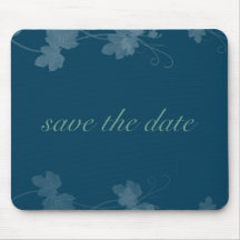 Elegant Save The Date Vines Blue Mouse Pads