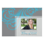 Elegant Scroll Blue 2013 Graduation Announcement invitations