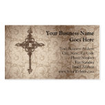 Elegant Scroll Christian Cross w/Swirl Background Business Card