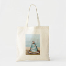 Elegant Sea Shell Wedding cake Tote Bags