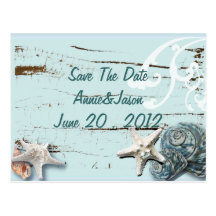 Elegant Seashells Beach Wedding Stationery Post Card