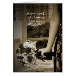 Elegant Sepia Sister Matron of Honour Thanks Greeting Cards