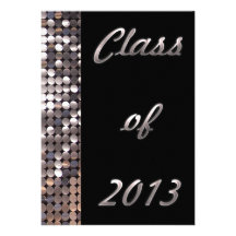 Elegant Sequin Look Graduation Add Photo Invites