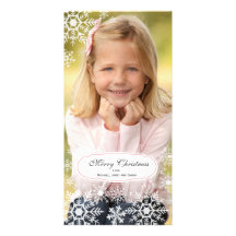Elegant Snowflake Christmas Photo Card