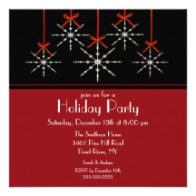 Elegant Snowflake Ornament Holiday Party Personalized Invites