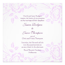 Elegant Soft Purple Rose Wedding Invitation