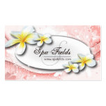 Elegant Spa Business Card Orange White Plumeria