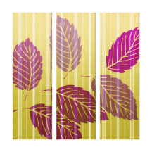 Elegant Striped Leaves Gallery Wrapped Canvas