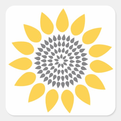 Elegant Sunflower Envelope Seal Square Stickers