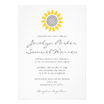 Elegant Sunflower Wedding Custom Invite