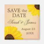 Elegant sunflowers floral wedding Save the Date Fridge Magnet
