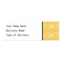 Elegant Swirl Pattern in Golden Yellow Colours. Business Card