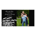 Elegant swirls save the date wedding photocard personalised photo card