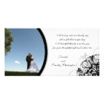 Elegant swirls wedding thank you photocard photo card template