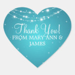 Elegant  Thank you Sparkling Chain Blue Stickers