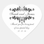 Elegant Thank You Wedding Favour Stickers Heart