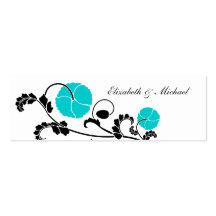 Elegant Turquoise Poppy Gift Registry Cards Business Cards