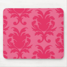 elegant two tone pink damask pattern mousepads