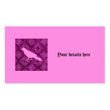 Elegant victorian pink raven business card templates